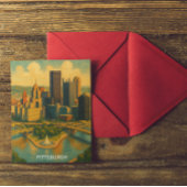 ヴィンテージピッツバーグペンシルバニアスカイライン ポストカード