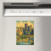 ヴィンテージピッツバーグペンシルバニアスカイライン マグネット (インサイチュ (食洗機))