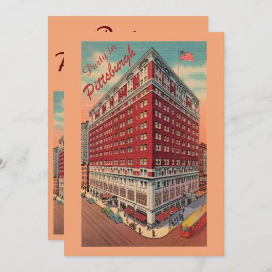 ヴィンテージピッツバーグホテルパーティの招待状 招待状 (正面/裏面)