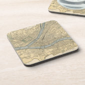 ヴィンテージピッツバーグPAの地図(1891) コースター (左側)
