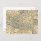 ヴィンテージピッツバーグPAの地図(1891) ポストカード (正面/裏面)