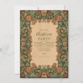 ヴィンテージピネコーンボタニカルクリスマス 招待状 (正面)