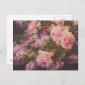 ヴィンテージピビクトリアンンクローズ&ライラックスポストカード ポストカード (正面/裏面)