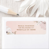 ヴィンテージピモダンンク&金ゴールドフローラブライダルシャワー ラベル (インサイチュ)