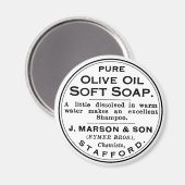 ヴィンテージピュアモダンオリーブ油石鹸と浴室 マグネット (正面/裏面)