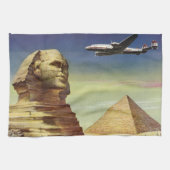 ヴィンテージピラミッド素晴らし、ギザのスフィンクス、エジプト キッチンタオル (横)