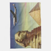 ヴィンテージピラミッド素晴らし、ギザのスフィンクス、エジプト キッチンタオル (縦)