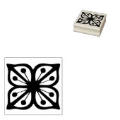 ヴィンテージピレックス柄 – ヴェルデスクエアフラワー ラバースタンプ (押印)