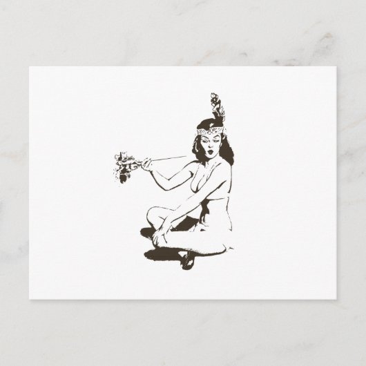 ヴィンテージピンアップの少女 ポストカード (正面)