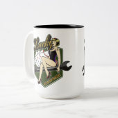 ヴィンテージピンアップガールコーヒーマグ ツートーンマグカップ (正面左)