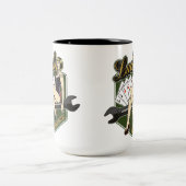 ヴィンテージピンアップガールコーヒーマグ ツートーンマグカップ (中央)