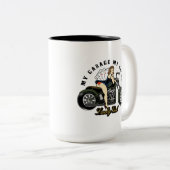 ヴィンテージピンアップガールコーヒーマグ ツートーンマグカップ (正面右)