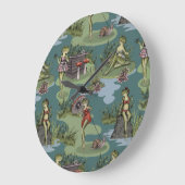 ヴィンテージピンアップガールフロッグ ラージ壁時計 (傾斜)