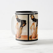 ヴィンテージピンアップガールマグ ツートーンマグカップ (正面左)