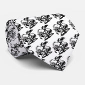 ヴィンテージピンアップガールライディングドラゴン ネクタイ (ロール)