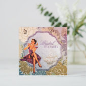 ヴィンテージピンアップガール主婦レトロブライダルシャワー 招待状 (スタンド正面)