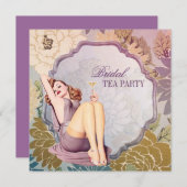 ヴィンテージピンアップガール主婦レトロブライダルシャワー 招待状 (正面/裏面)