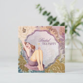 ヴィンテージピンアップガール主婦レトロブライダルシャワー 招待状 (スタンド正面)