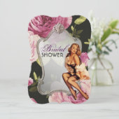 ヴィンテージピンアップガール主婦レトロブライダルシャワー 招待状 (スタンド正面)