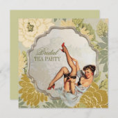 ヴィンテージピンアップガール主婦レトロブライダルシャワー 招待状 (正面/裏面)