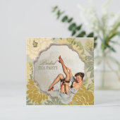 ヴィンテージピンアップガール主婦レトロブライダルシャワー 招待状 (スタンド正面)