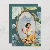 ヴィンテージピンアップガール主婦レトロブライダルシャワー 招待状 (正面/裏面)