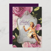 ヴィンテージピンアップガール主婦レトロブライダルシャワー 招待状 (正面/裏面)