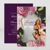ヴィンテージピンアップガール主婦レトロブライダルシャワー 招待状 (正面/裏面)