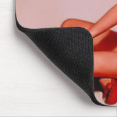 ヴィンテージピンアップガール喫煙ピースパイプ マウスパッド (コーナー)