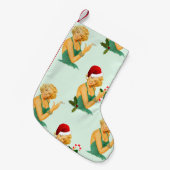 ヴィンテージピンアップクリスマスクリスマスストッキング スモールクリスマスストッキング (正面 (吊り時))
