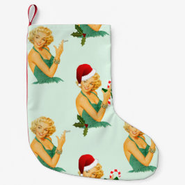 ヴィンテージピンアップクリスマスクリスマスストッキング スモールクリスマスストッキング