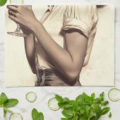 ヴィンテージピンアップスタイル：ママチータはマルガリータを必要 キッチンタオル (折り畳み)