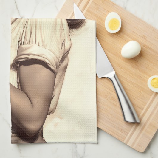 ヴィンテージピンアップスタイル：ママチータはマルガリータを必要 キッチンタオル (四つ折り)