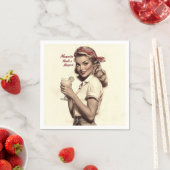 ヴィンテージピンアップスタイル：ママチータはマルガリータを必要 スタンダードカクテルナプキン (インサイチュ)