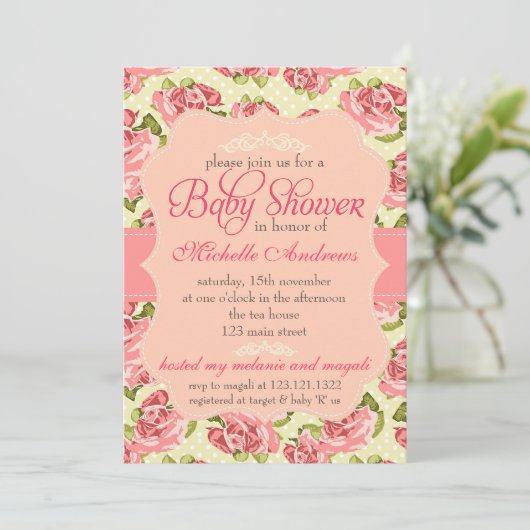 ヴィンテージピンガーリークロセスベビーシャワー 招待状 (スタンド正面)