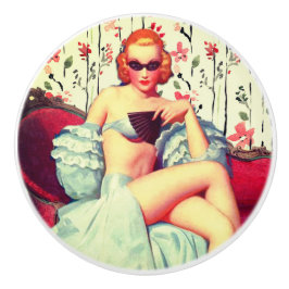 ヴィンテージピンガールレトロサザンベルレッドヘッド セラミックノブ