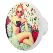 ヴィンテージピンガールレトロサザンベルレッドヘッド セラミックノブ (右)