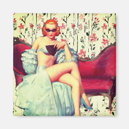 ヴィンテージピンガールレトロサザンベルレッドヘッド マグネット