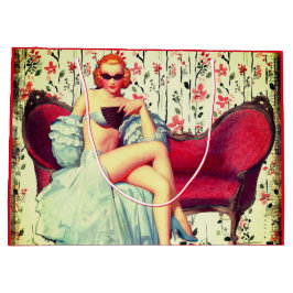 ヴィンテージピンガールレトロサザンベルレッドヘッド ラージペーパーバッグ