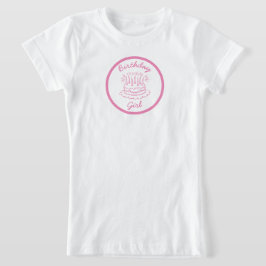 ヴィンテージピンクお誕生日ケーキ Tシャツ