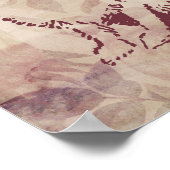 ヴィンテージピンクかわいいバニーラビットバラフラワーズスタイル ポスター (角)