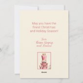 ヴィンテージピンクくるみ割りクリスマスカード シーズンカード (裏面)