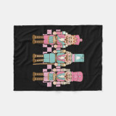 ヴィンテージピンクくるみ割り分隊スクワールガールキッズピンク フリースブランケット (正面(横))