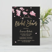 ヴィンテージピンクさくらんぼブロッサム桜ブライダルシャワー 招待状 (スタンド正面)