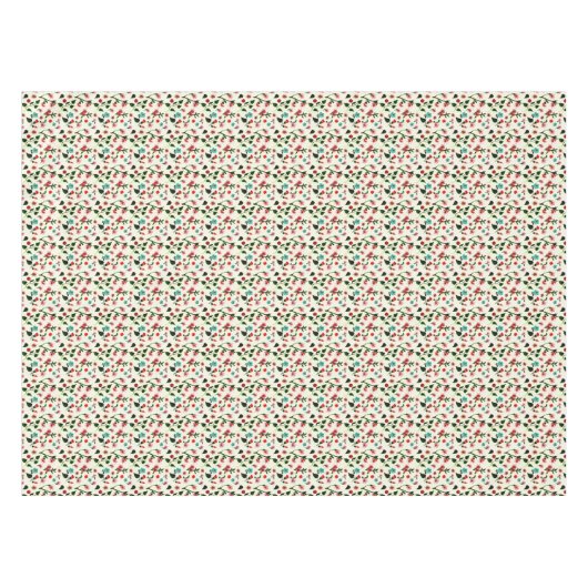 ヴィンテージピンクさくらんぼ花園が咲く テーブルクロス (正面(横))