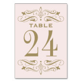 ヴィンテージピンクとアンティーク金ゴールドフローリッシュ結婚ズ テーブルナンバー (裏面)