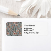 ヴィンテージピンクとグレーの花模様 ラベル (インサイチュ)