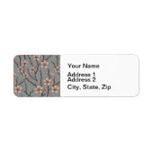 ヴィンテージピンクとグレーの花模様 ラベル (正面)