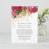 ヴィンテージピンクとゴールドのウェディング ゲストリスト縮小 案内状 (スタンド正面)