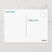 ヴィンテージピンクとターコイズのキャンプをテーマにした誕生日 ポストカード (裏面)